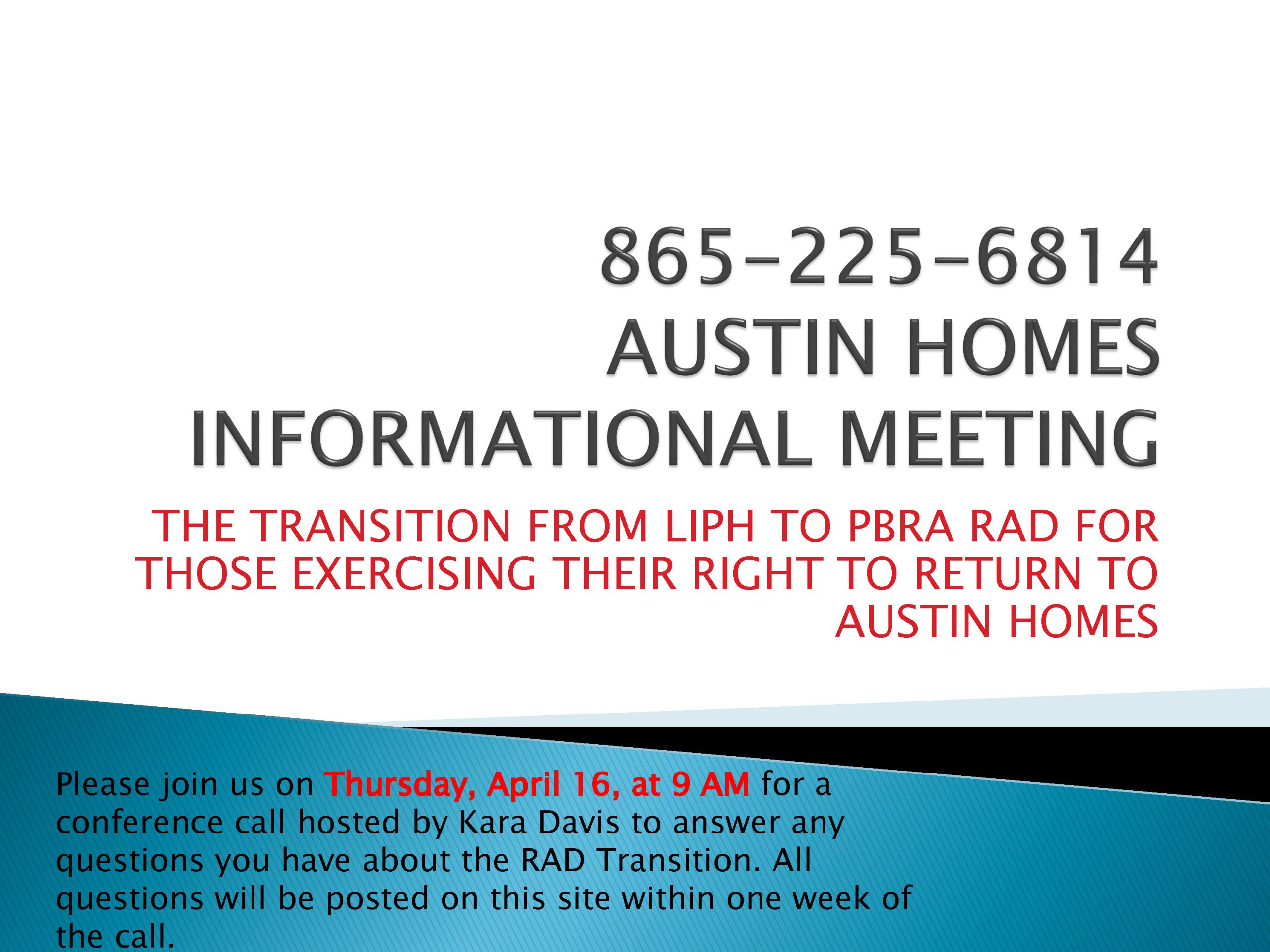 Featured image for “Austin Resident Meeting  April 16, 2020 at 9:00 A.M.”